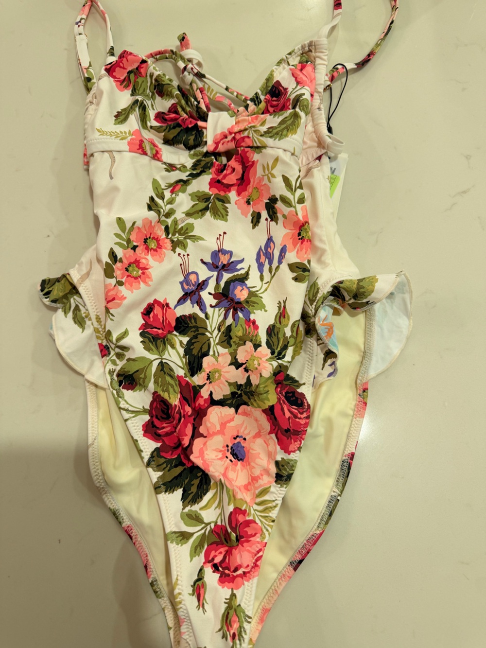Montce Devin Ruffle One-Piece Swimsuit Sz M - Picture 2 of 4